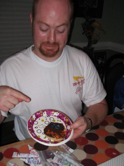 Gideon shows off his cookie
